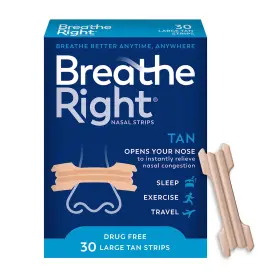 Breathe Right 490940302102 Nasal Strips Large Tan 30 Ct