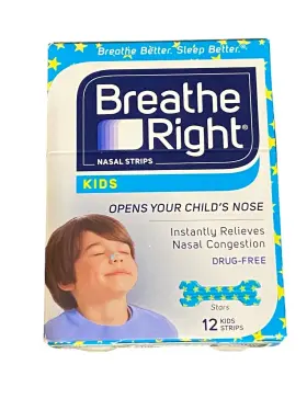 Breathe Right 556019236318 24 Nasal Strips For Kids Children Child Size Nose Band Breath Rite