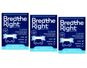 Breathe Right 615953297638 Nasal Strips Small/medium Clear 30 Count Pack Of 3