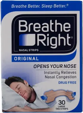 Breathe Right 757145001323 Nasal Strips Original Congestion Relief- 30 Large