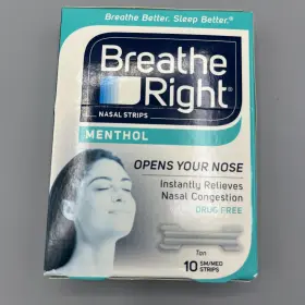 Breathe Right 757145002825 Menthol 10 Sm/med Tan Strips Nasal Congestion