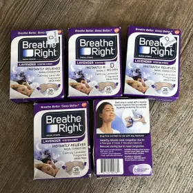 Breathe Right 757145102761 Nasal Strips Lavender Adult Size Nose Band Drug Free - 130