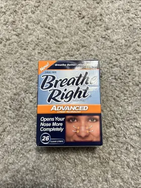 Breathe Right 757145247202 Advanced 26 Clear Nasal Strips Adult Size Nose Band Stop Snoring