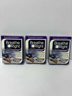 Breathe Right 810071800009 Lot Of 3 - Nasal Strips 10 Ct Each -lavender Scented Exp 8/31/2024