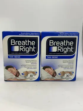 Breathe Right 810071800740 Strips Set Of 2 30 Large Tan Beiges 60 Total As Imag