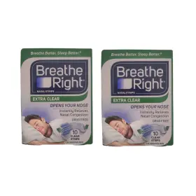 Breathe Right 810071800788 Lot Of 2 Nasal Strips Extra Clear Sensitive Skin 10 Each