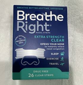 Breathe Right 909667 Extra Strength Clear Nasal Strips 26 Ct One Size Fits Most