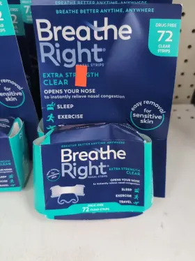 980114709 Breathe Right Sml Nasal Strips Extra Clear For Sensitive Skin 72 Str