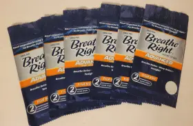 100556xa Breathe Right Advanced Nos Lot Of 6 Trial Size 12 Strips Nasal Clear