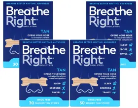 B002lmg342 Breathe Right Nasal Strips Original Tan Small/medium 4x 30ct 120
