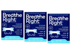 Breathe Right B01hcbtuv4 Nasal Strips Clear Sensitive Skin Small/medium 30 Count Pack Of 3