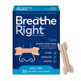 Breathe Right B01jh15sou Original Tan Nasal Strips Sm/med 30ct Snoring And Congestion Rel