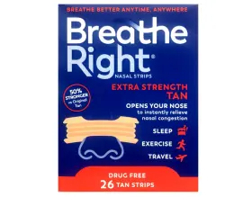 B0799f68g2 Breathe Right Nasal Strips To Stop Snoring Drug-free Extra Tan 78 Count 26 E