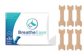 Breatheease 065015290629 Nasal Strips 30 Pieces Natural Breathing Aid For Easier Airflow Comfort