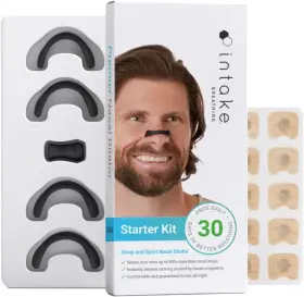 Breathing 711181903744 Nasal Strip Starter Kit 30 Count Black - Boost Oxygen Reduce Snor