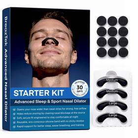 Breaztek 800313920413 Premium Nasal Strips For Nighttime Sleep Comfortfit Nose With Skinfri