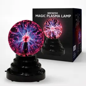 Brewish 761989038506 3 Inch Plasma Ball Lamp Touch Sensitive Novelty Nebula Black