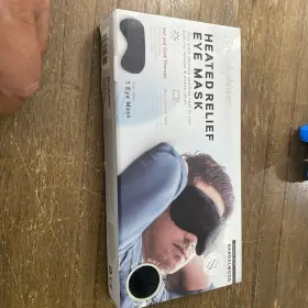 Brookstone 191205596129 Hot And Cold Therapy Heated Eye Mask For Stress Relief Cedar Scent Nib