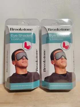 Brookstone 721427034620 - Eye Shades And Earplugs 2 Pack New