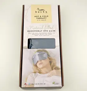 Bucky 765155510131 Eye Mask Hot And Cold Therapy Gray Satin Buckwheat Headache Migraine
