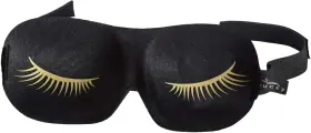 Bucky 765155514320 551432 Ultralight Sleep Mask - Gold Eyelashes 100% Polyester