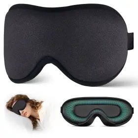 Cgy-03 Burfocus Sleep Mask For Side Sleeper Men Women Zero Eye 1 Count Pack Of Black