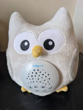 Buzbi 060530200009 Bubzi Baby Sound Machine Portable Owl Soother Plush Night Light Projector Tested