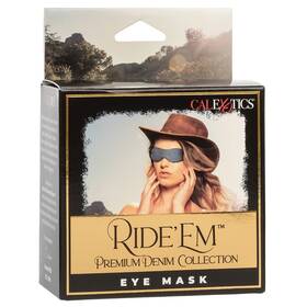 Cal Exotics Se-2708-15-3 Ride Em Premium Denim Eye Mask Double Padded Soft Stretch Fit Sleep Blindfold