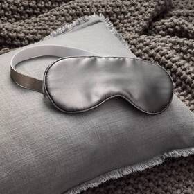 Casaluna 191908139371 Dark Gray 100% Silk Eye Sleep Mask With Adjustable Stretch Band