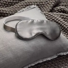 Casaluna 191908139371 Dark Gray 100% Silk Eye Sleep Mask With Adjustable Stretch Band