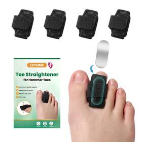Ceyome F028-8-01 Hammer Toe Straightener For Men And Women - 4 Pack Soft One Size Black