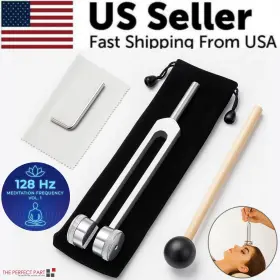 China Garden 313057317329 128hz Healing Tuning Fork With Silicone Hammer Sound Therapy Musical Instrument