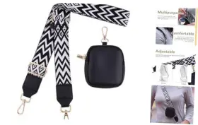 Rrs002-2 Chuangyi Purse Strap With Removable Coin Pouch Straps Replacement Black