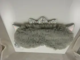 69265-7 Claires Grey Cat Tiara Crown Beauty Eye Mask Sleep Light Out Eyes Soft