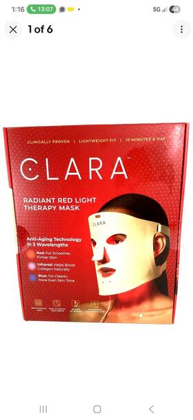 Clara 860014345302 Red Light Led Therapy Face Mask Blue Infrared Anti-aging Skin Care Device