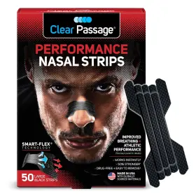 Clear Passage 017276236927 Performance Nasal Strips For Athletes Sports Dilators Improves Breathing &