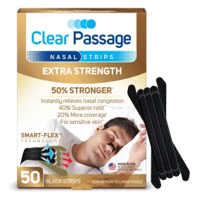 196069 Clear Passage Extra Strength Nasal Strips 50 Ct Dilators For Men And Wome