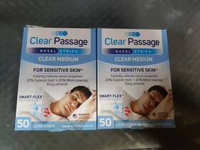Clear Passage 197019 2x 100 Total Medium Nasal Strips For Sensitive Skin #s8