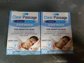 197019 Clear Passage 2x 100 Total Medium Nasal Strips For Sensitive Skin #s8