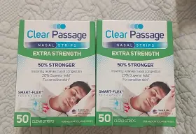 197021 Clear Passage 2 Boxes 100 Total Nasal Strips Extra Strength