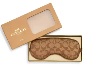 Ce958 Coach 722947594038 Sleep Eye Mask - Khaki 100% Silk With Gift Box -one Size Fits All Nwt