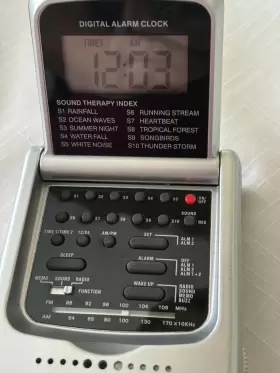 Conair 074108169112 Sound Therapy Travel System With Alarm Clock Radio Memo Machine