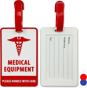 Connectone 850017579026 Cpap Luggage Tag - Medical Id Alert For Carry On And Supply Bag 1 Pack Red