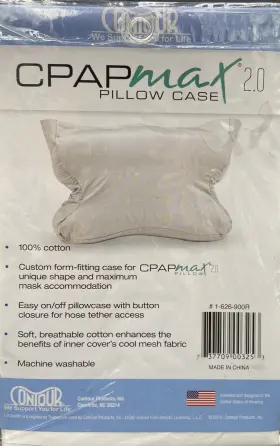 1-626-900r Contour Pillowcase Cpap Max 2.0 White Soft Cool New Sealed