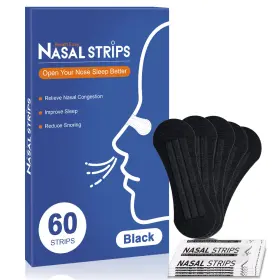 Zjy-112 Cotom Nasal Strips For Snoring - Extra Strength Nose Breathing Black
