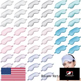 Coume B0bkg923yq 48 Pcs Silk Sleep Mask Eye Cover Soft Block Light Travel Relax Coverings