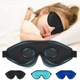 Sr3604 Coume Sleep Mask For Kids 3d Sleeping Blindfold Memory Foam Contoured Black