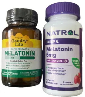 Clf01691 Country Life Melatonin 1 Mg 120 Tablets And Natrol 5mg Fast Dissolve 90