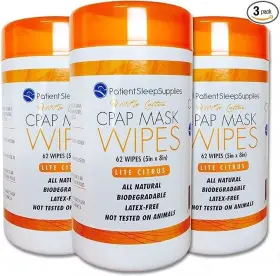 4332438283 Cpap Mask Wipes Lite Citrus - 3 Packs Of 62