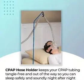 Bj5651 Cpap Sleep Hose Holder Compact Design Tangle Proof Tube Blue Oxygen